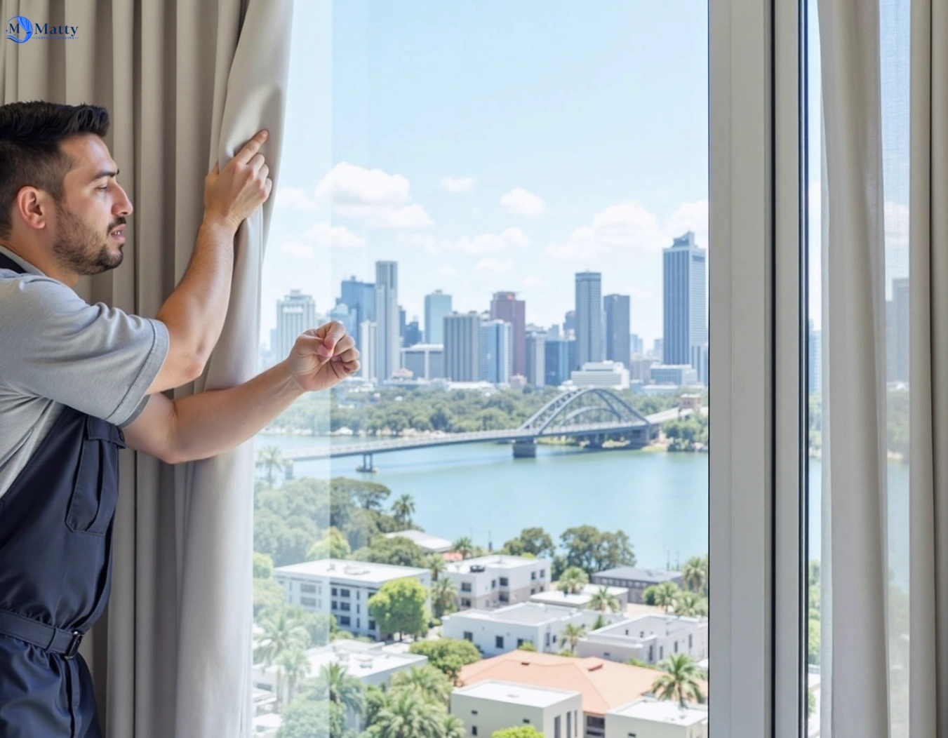 Professional curtain steam cleaning service park-ridge QLD by Matty Curtain Cleaning